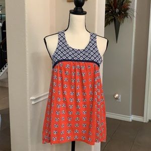 Red Camel blue and red small floral tank top Size S